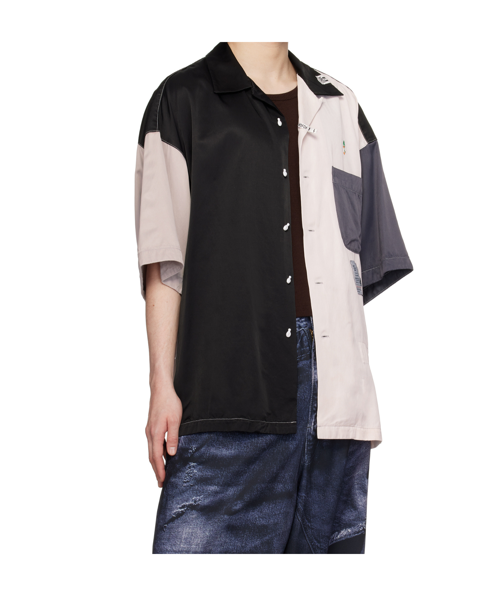 Miharayasuhiro Colour-block Shirt In Black