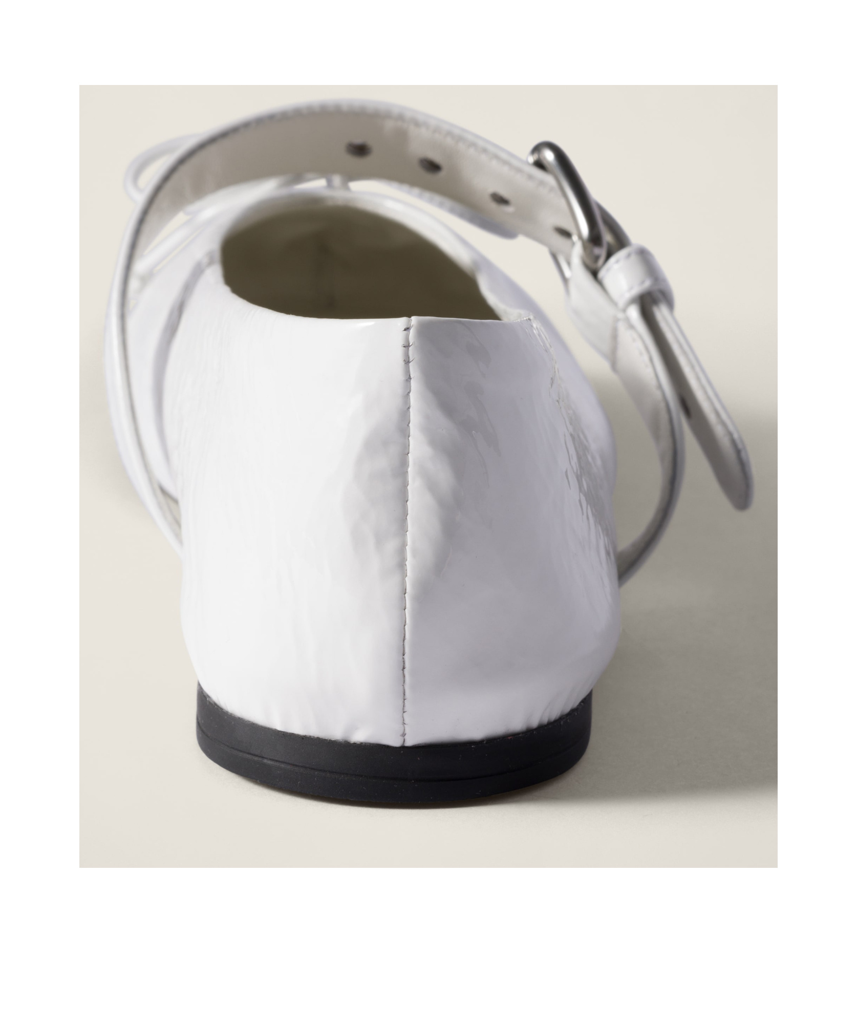 Miu Miu Patent-finish Leather Ballet Flats In White