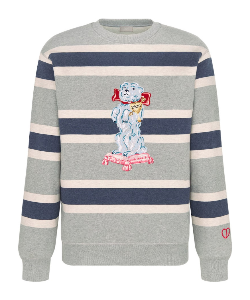 Dior Striped Long-sleeved Sweater In Multicolor
