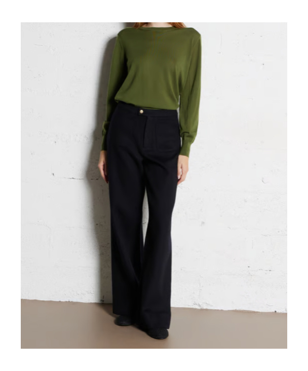 Soeur Straight Wool Trousers In Black