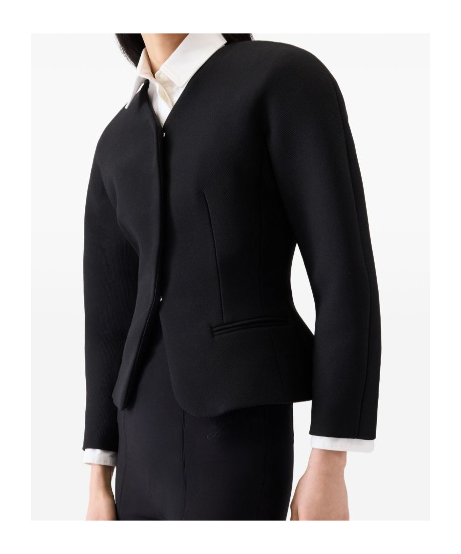 Jacquemus Ovalo Twill Jacket In Black