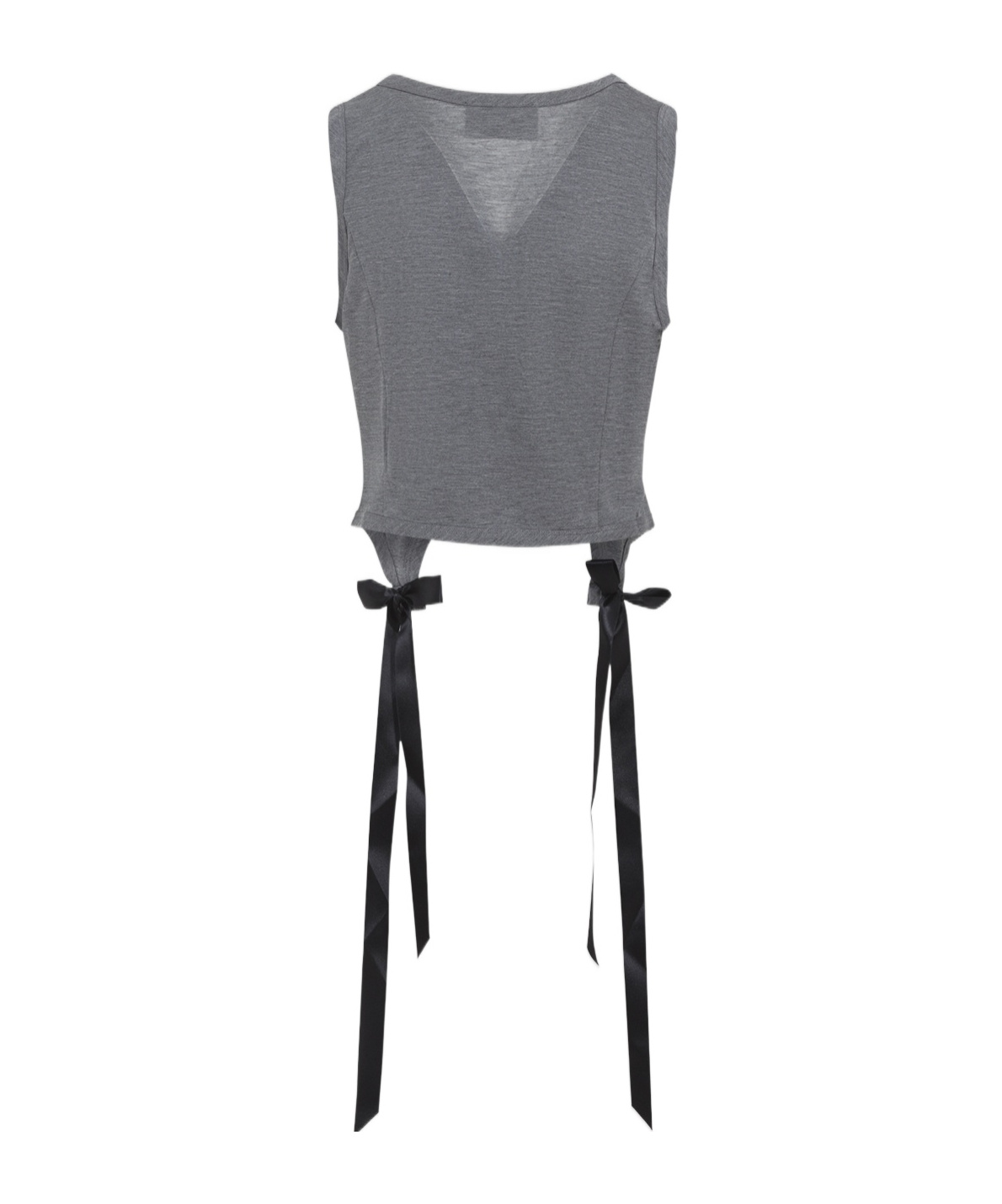 Simone Rocha Easy Tank Top Featuring Bow Tails In Gray