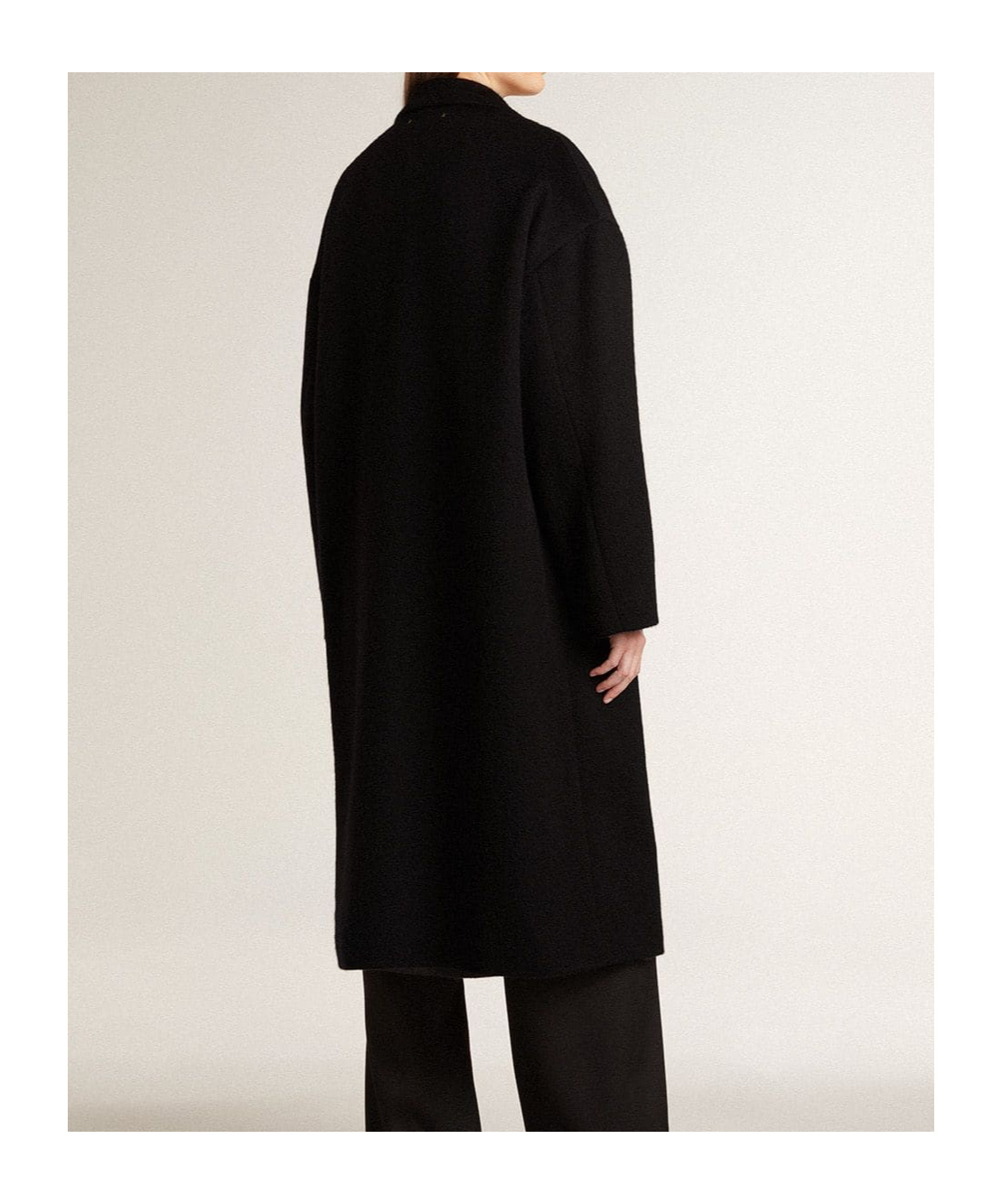 Golden Goose Single-breasted Welt-pocket Coat In Black