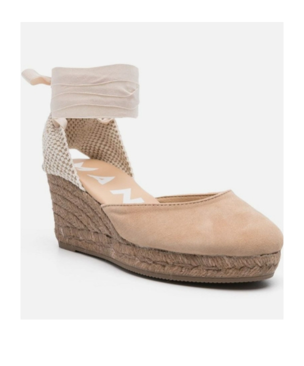 Manebi Hamptons 75mm Wedge Espadrilles In Nude