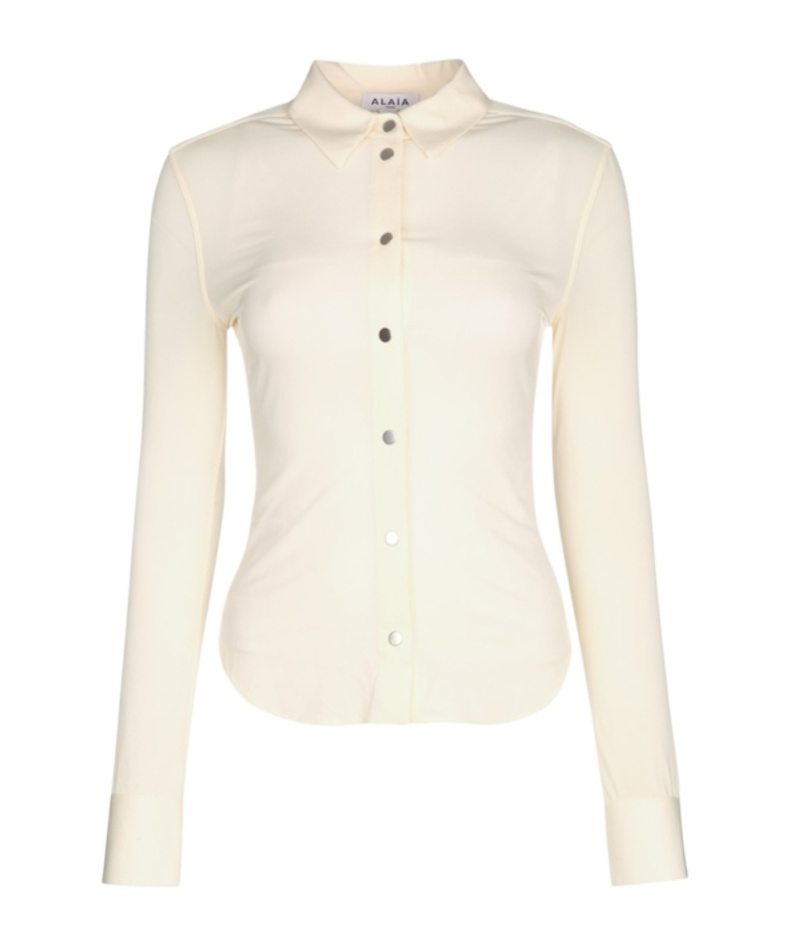 Alaïa Long Sleeve Shirt In White