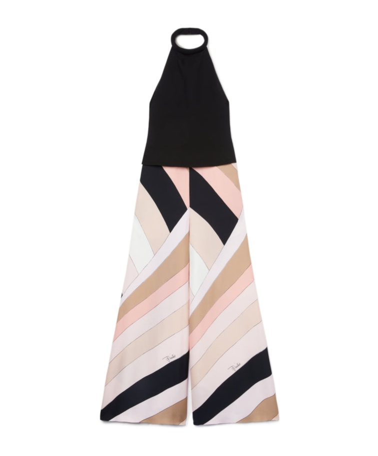 Pucci Iride Print Halterneck Jumpsuit In Black