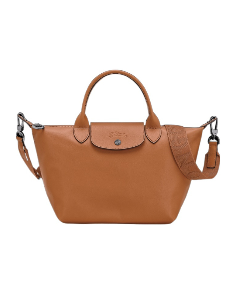 Longchamp Extra Small Le Pliage Xtra Leather Top Handle Bag In Brown