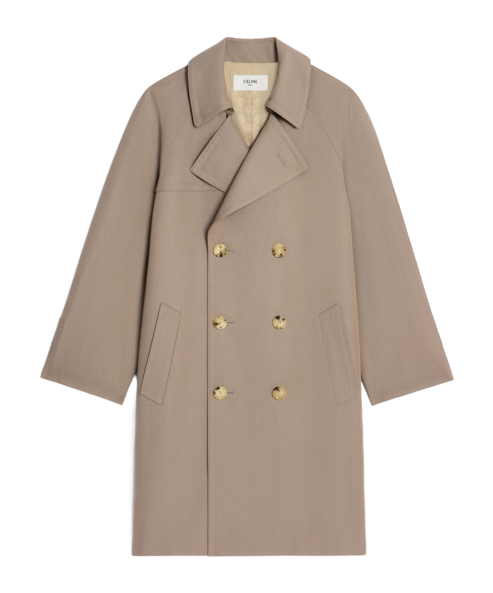 Celine Long-sleeved Wool Windbreaker In Brown