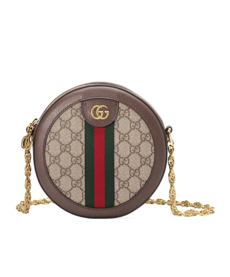 Gucci Ophidia Mini Gg Round Shoulder Bag In Multicolor