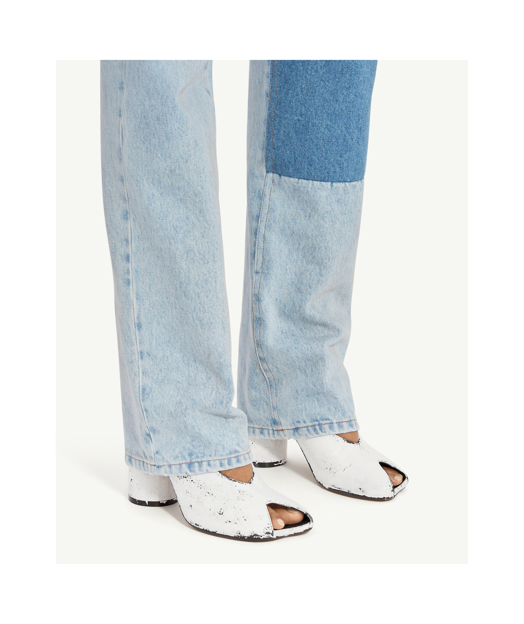 Mm6 Maison Margiela Painted Anatomic Sandals In Black And White