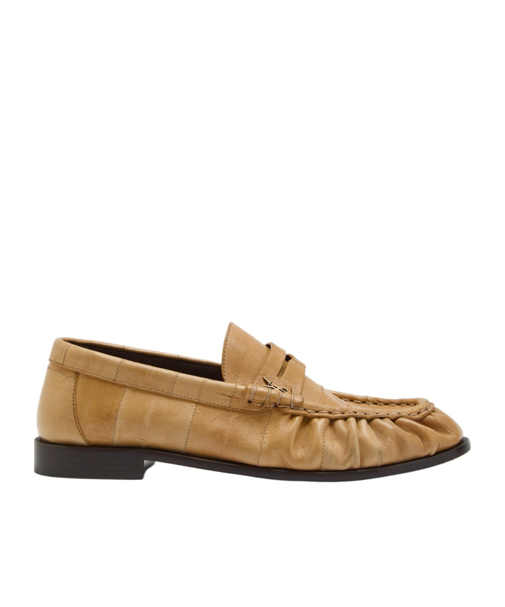 Saint Laurent Le Loafer 15 Eelskin Leather Loafers In Brown