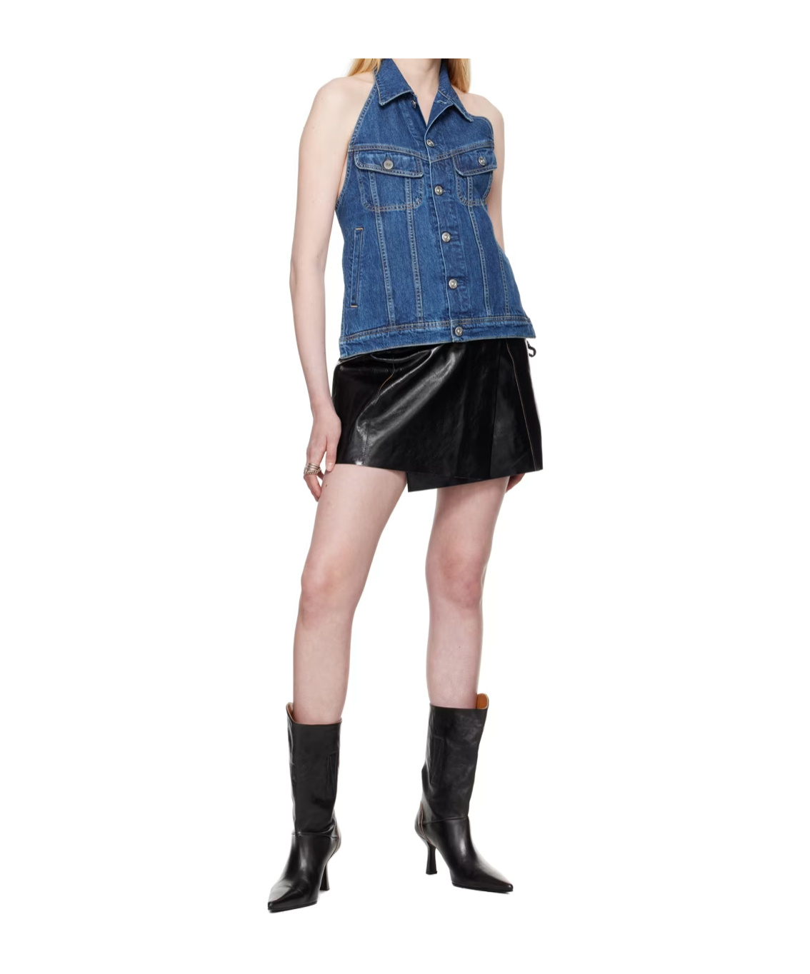 Our Legacy Open-back Denim Vest In Blue