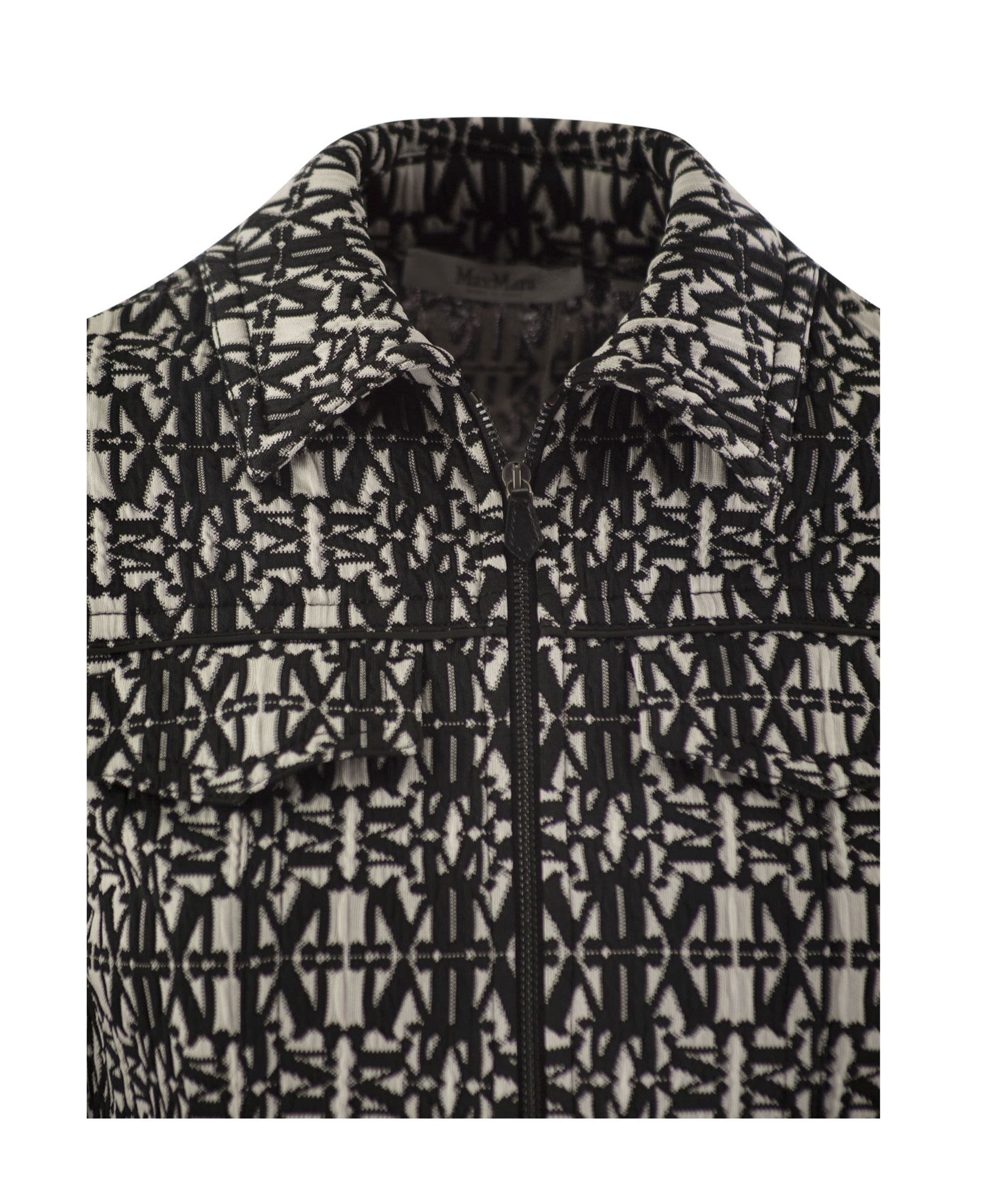 Max Mara Black Tony Monogram-pattern Cropped Jacket In Black