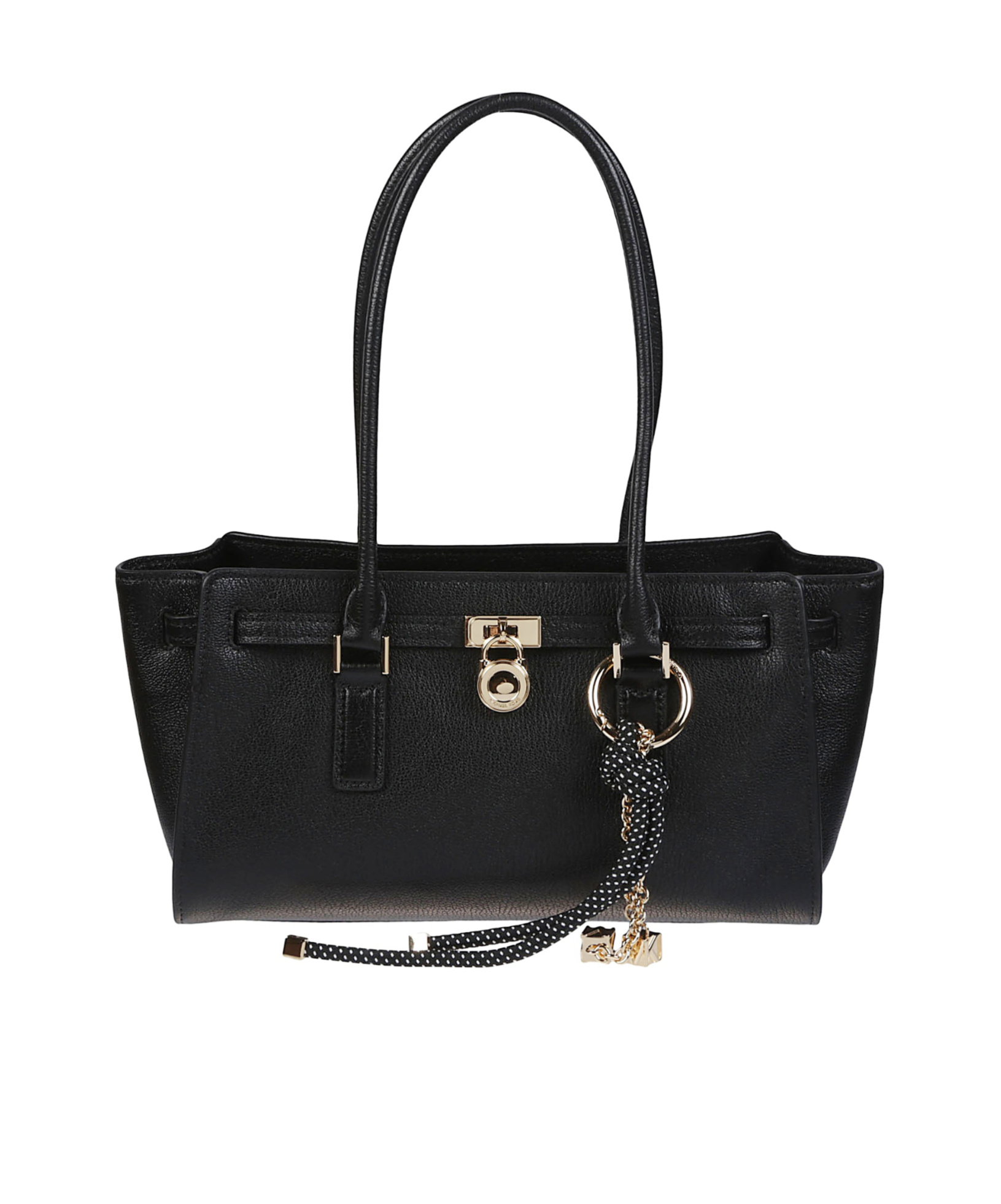 Michael Kors Double-handle Leather Shoulder Bag In Black