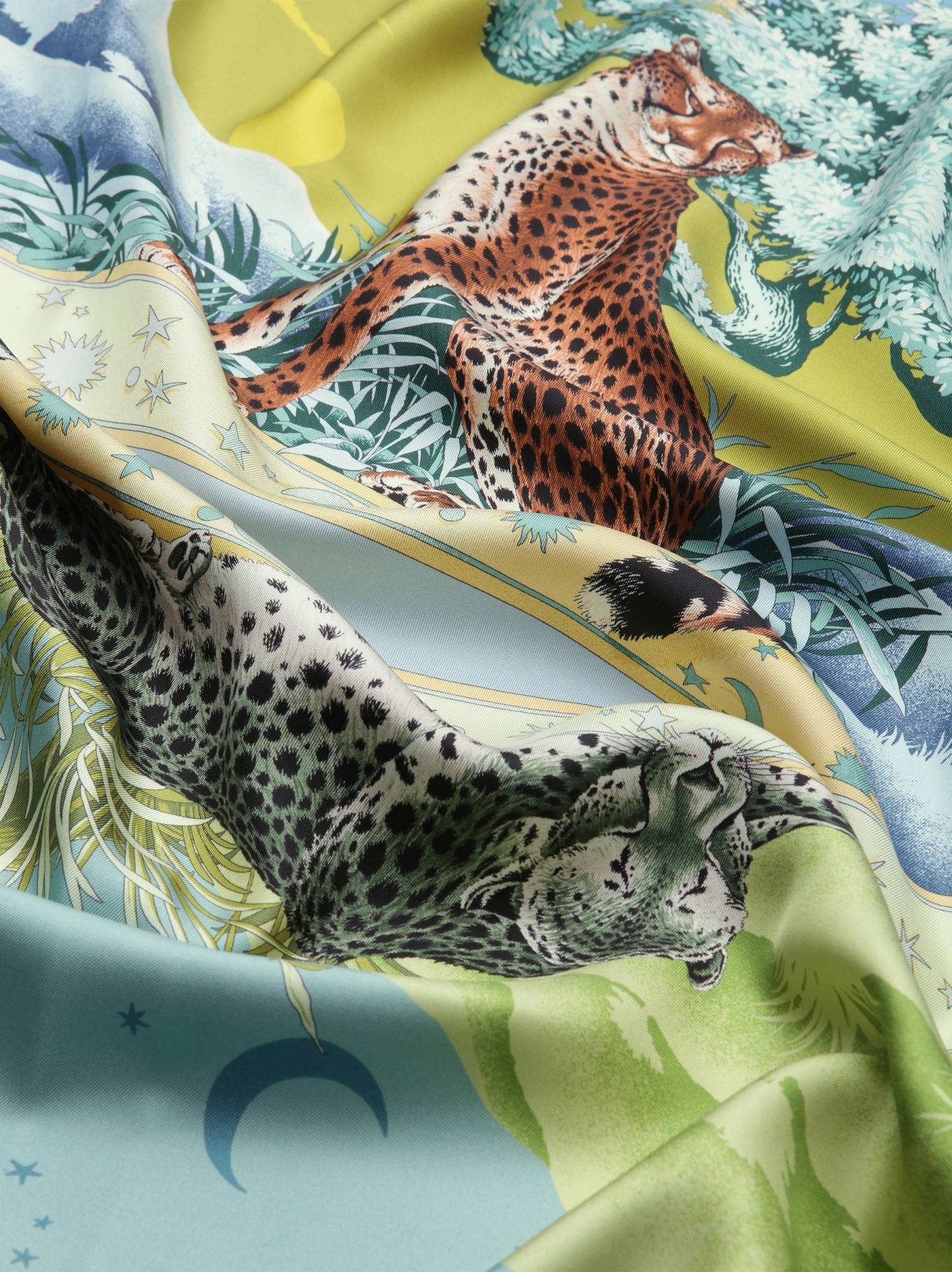Ferragamo Floral Print Silk Scarf In Blue