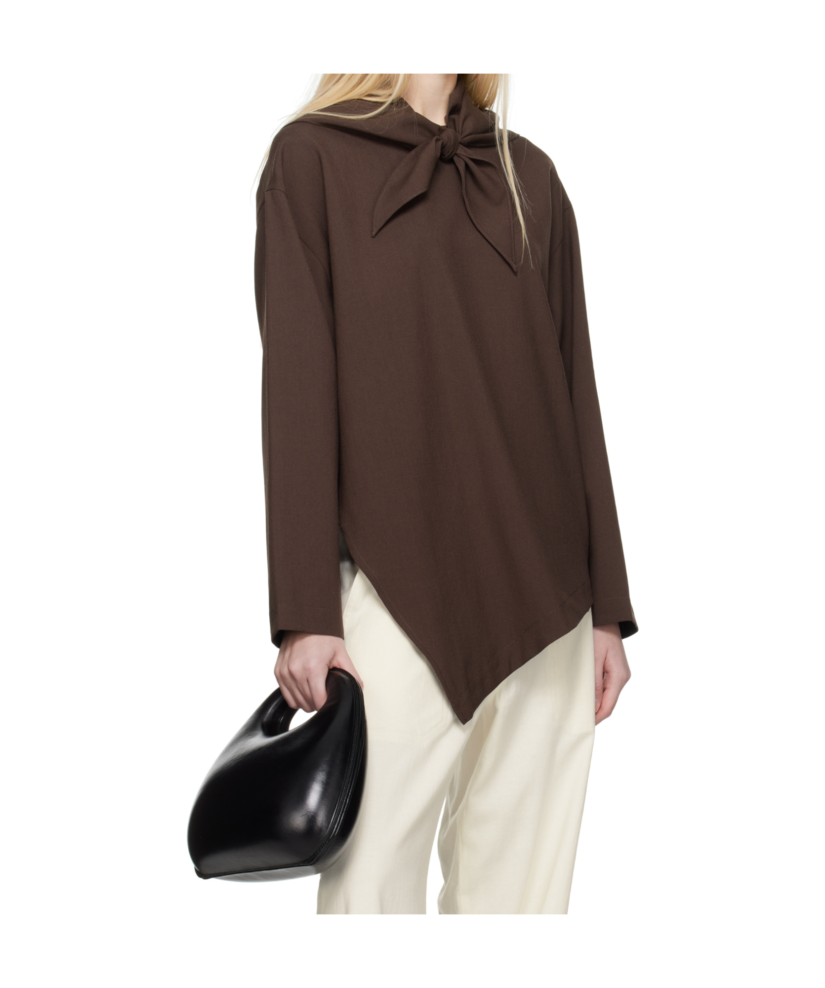 Studio Nicholson Brown Bute Blouse In Conker