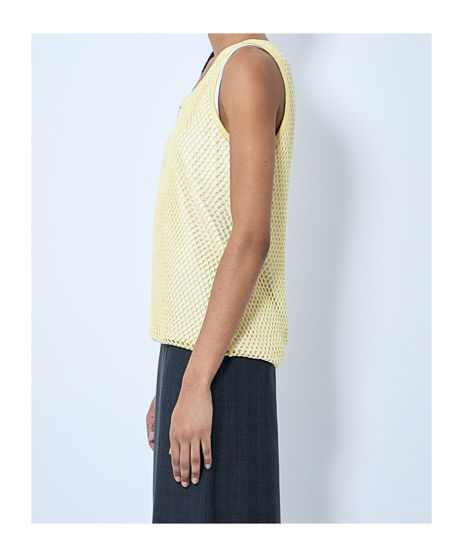 Prada Round Neck Sleeveless Vest In Yellow