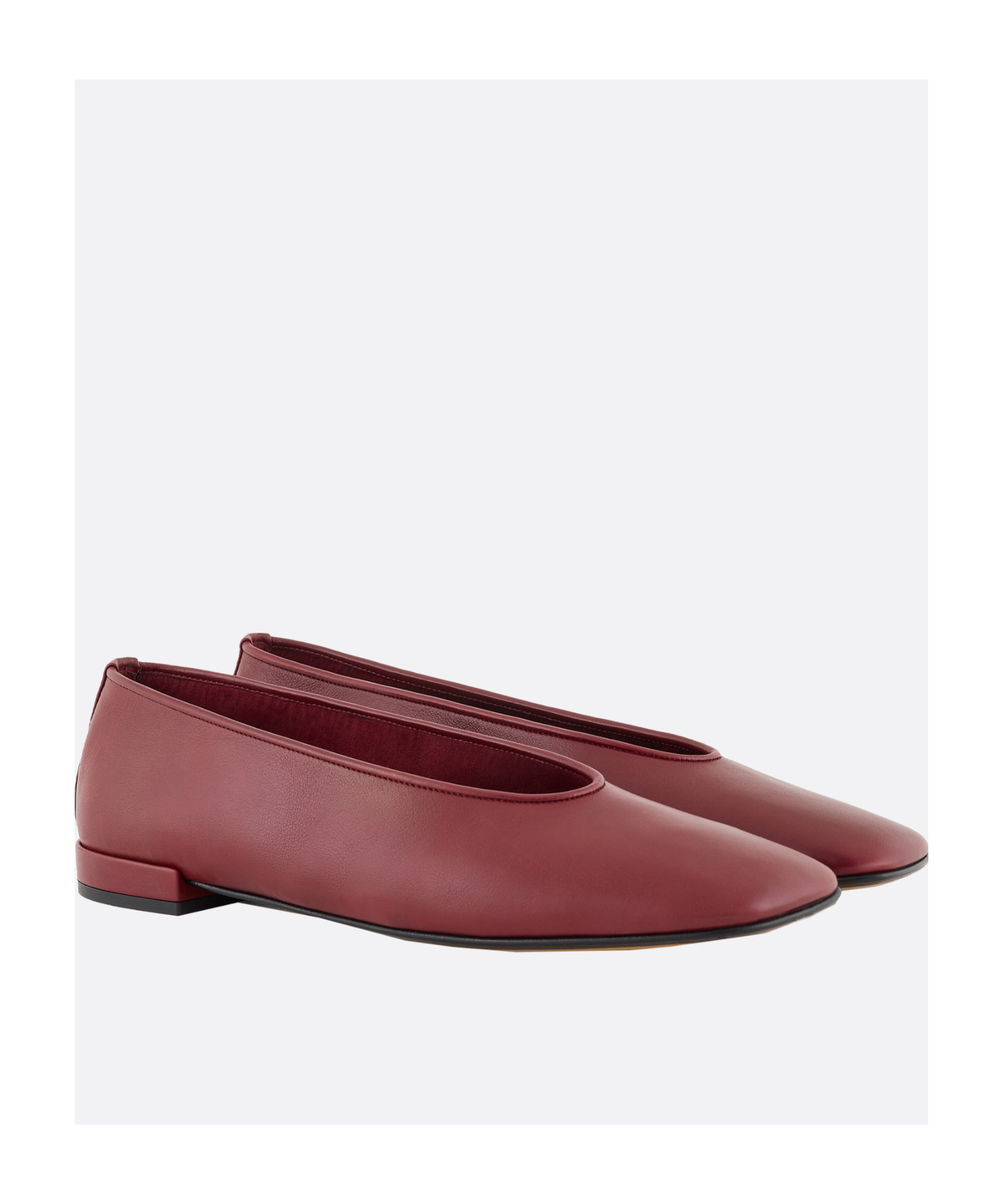 Shop Giorgio Armani Square Toe Ballet Flats In Red