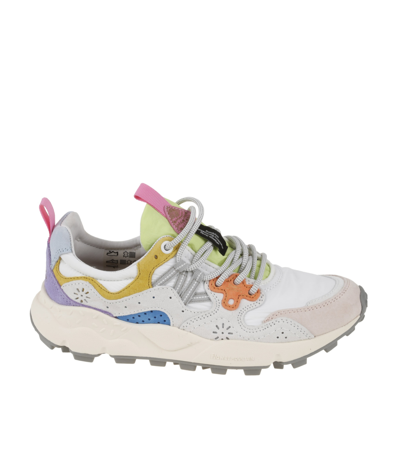 Flower Mountain Multicolored Suede And Technical Fabric Sneakers In Multi