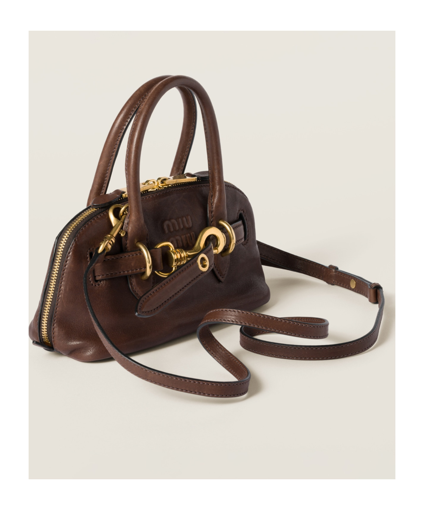 Miu Miu Aventure Mini Crossbody Bag In Brown