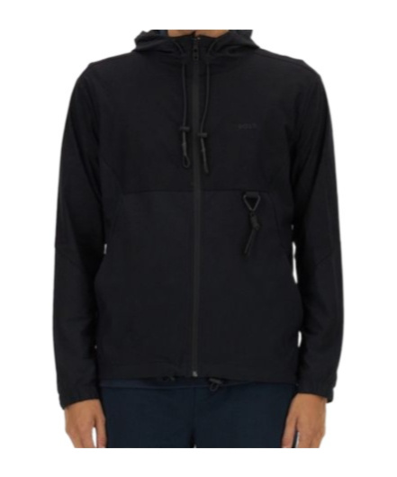 Hugo Boss Regular-fit Zip-up Hoodie With Quick-dry Performance In Black