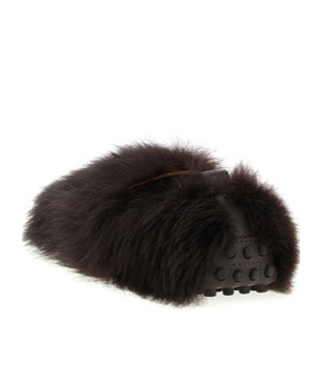 Tod's Gommino Sheep Fur Loafers In Brown