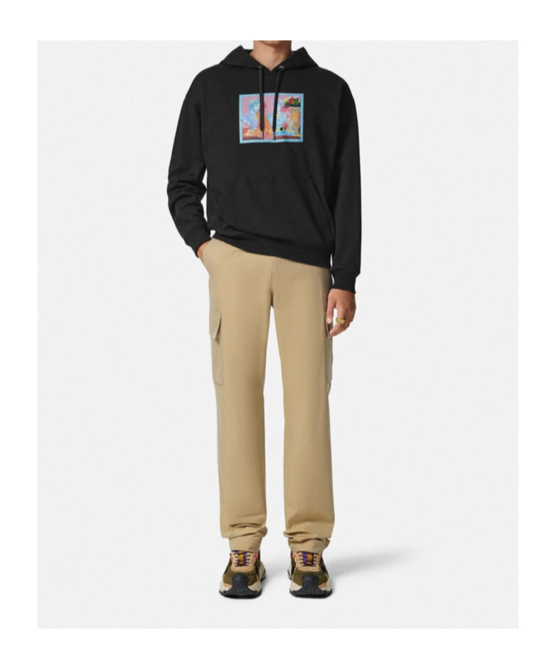 Versace Gallery Hoodie In Black