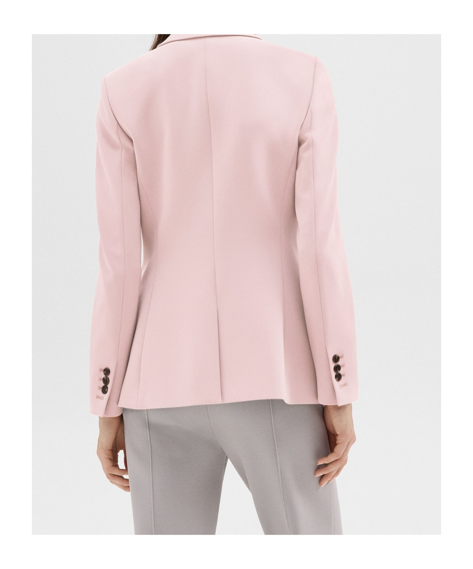Theory Staple Blazer In Admiral Crepe In Pink
