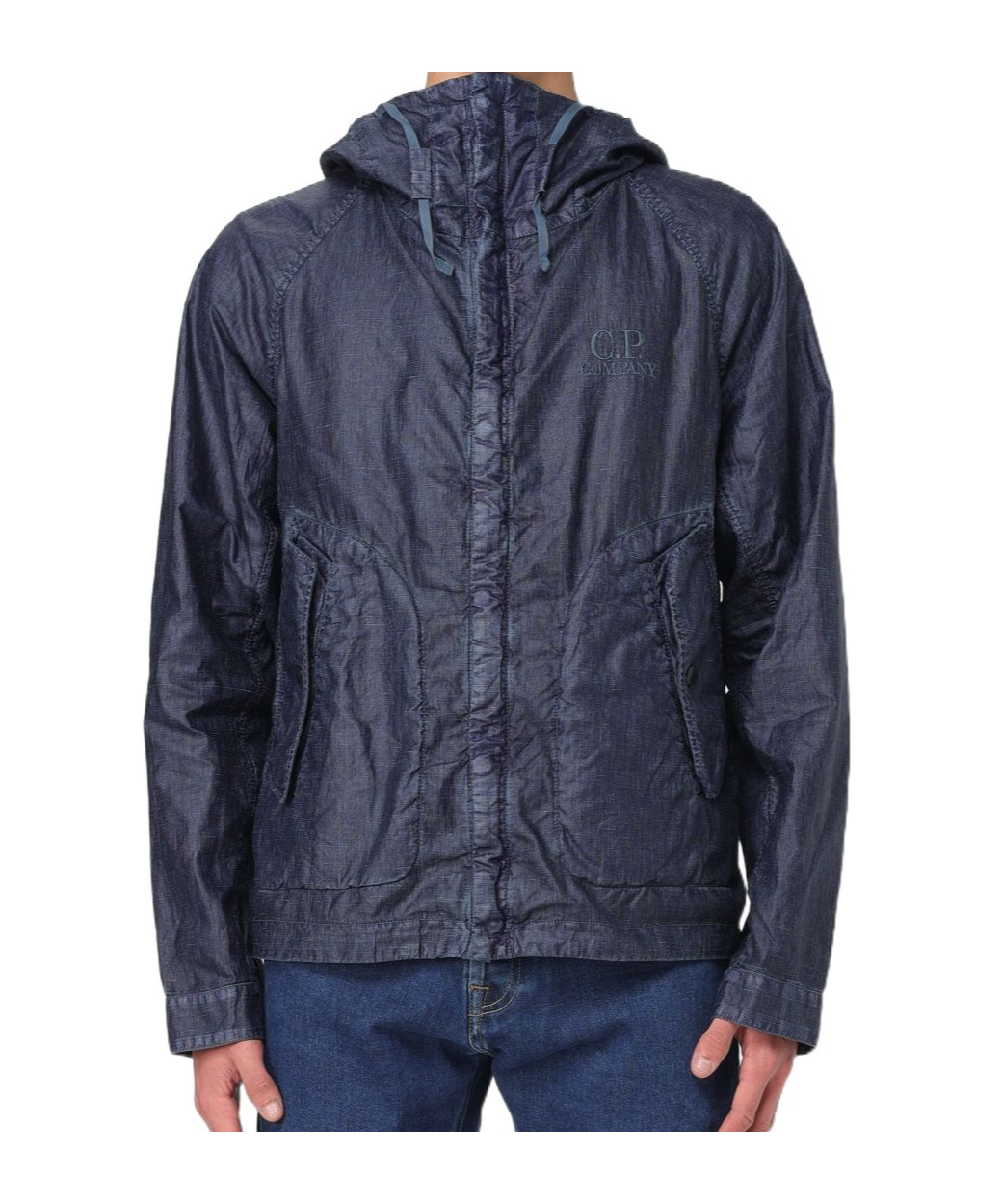 C.p. Company Long Sleeve Hooded Casual Jacket In Black