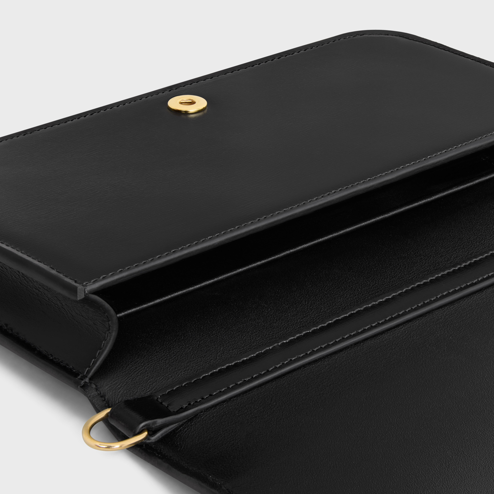 Celine Shiny Calfskin Multipochette Bag In Black