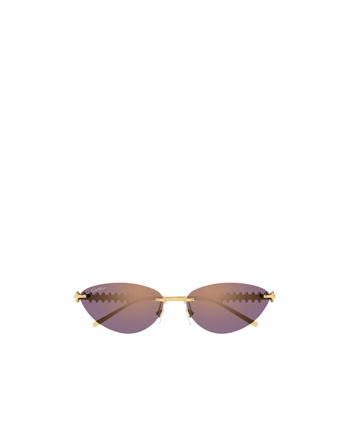 Cartier Geometric Sunglasses In Gold