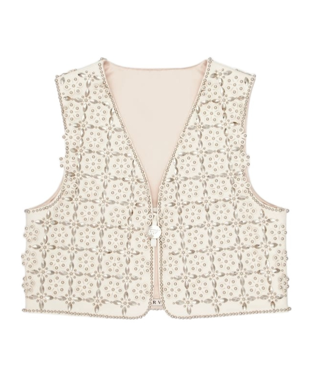 Roger Vivier Waistcoat In Leather In Off White