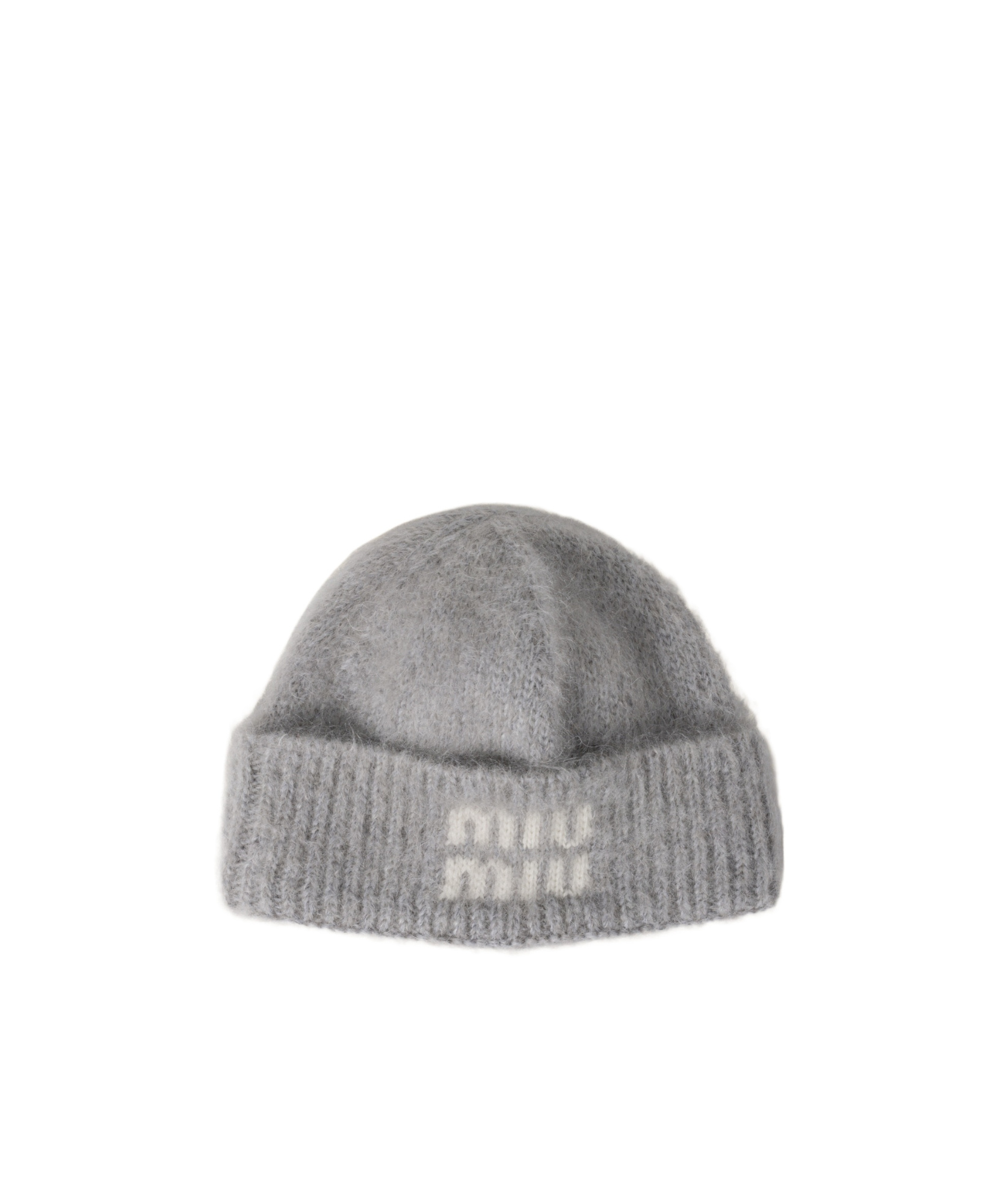 Miu Miu Mohair Beanie In Gray