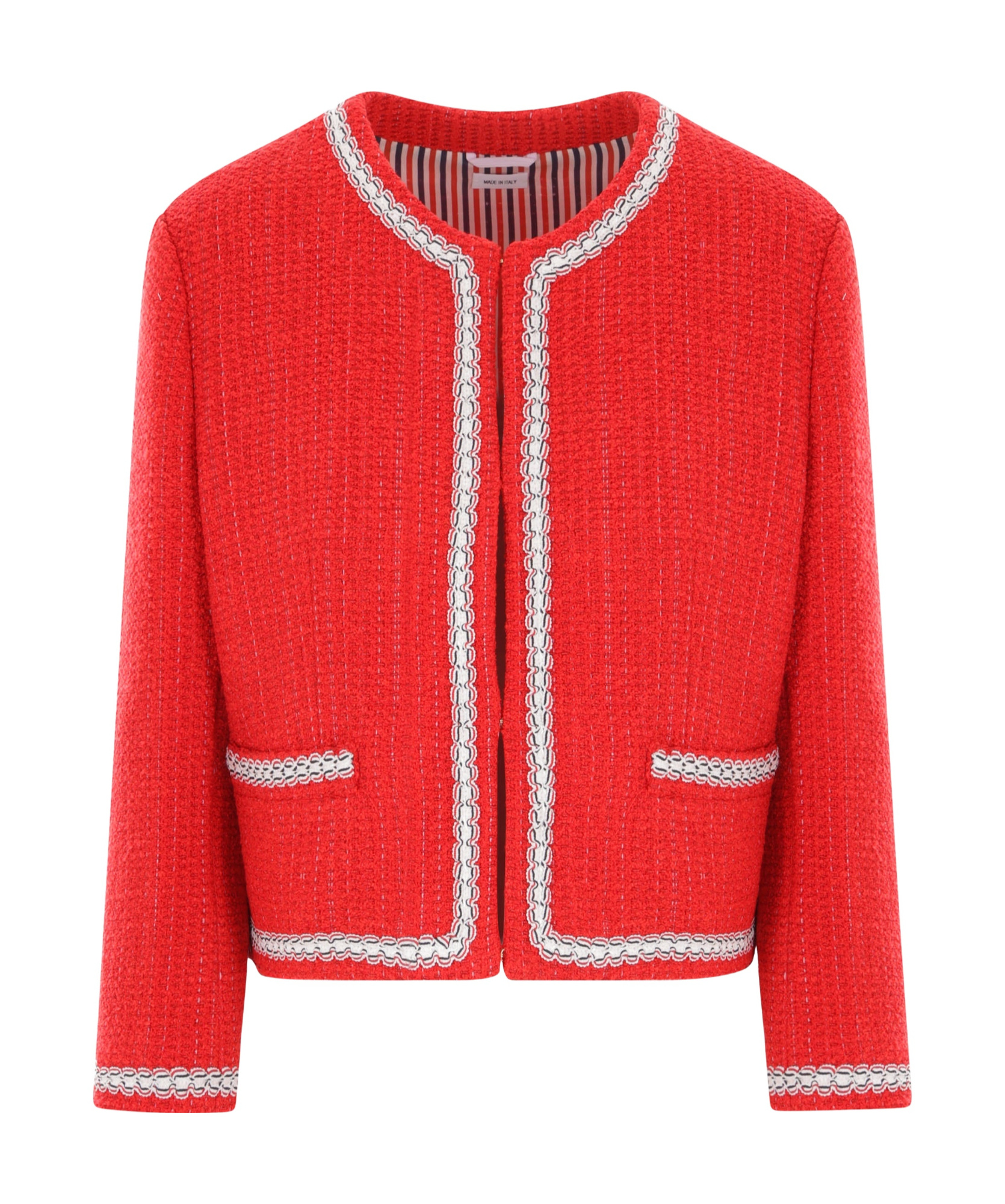 Thom Browne Round Neck Sweater In Red