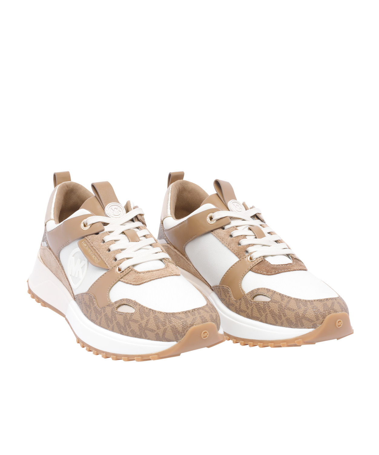 Shop Michael Michael Kors Theo Sneakers In Nude