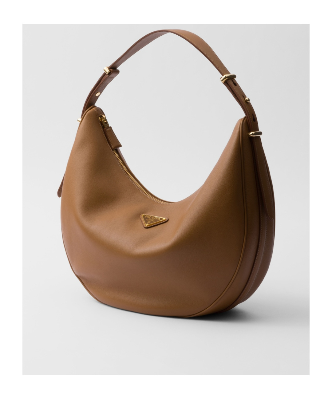 Prada Arque Caramel Large Leather Shoulder Bag Women In Brown