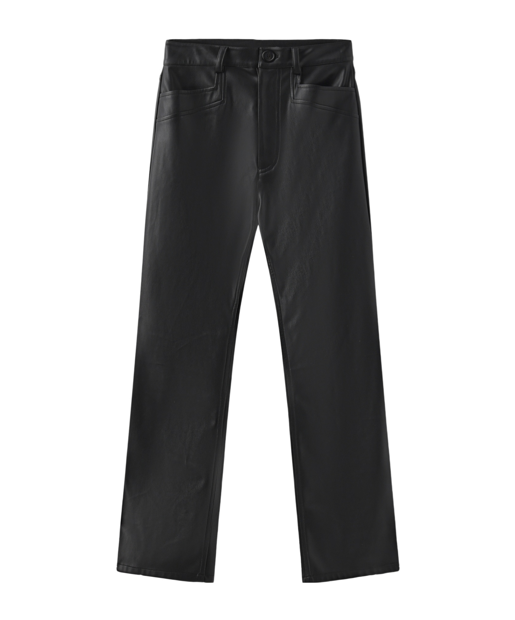 Marissa Chiara Belt Loop Leather Pants In Black