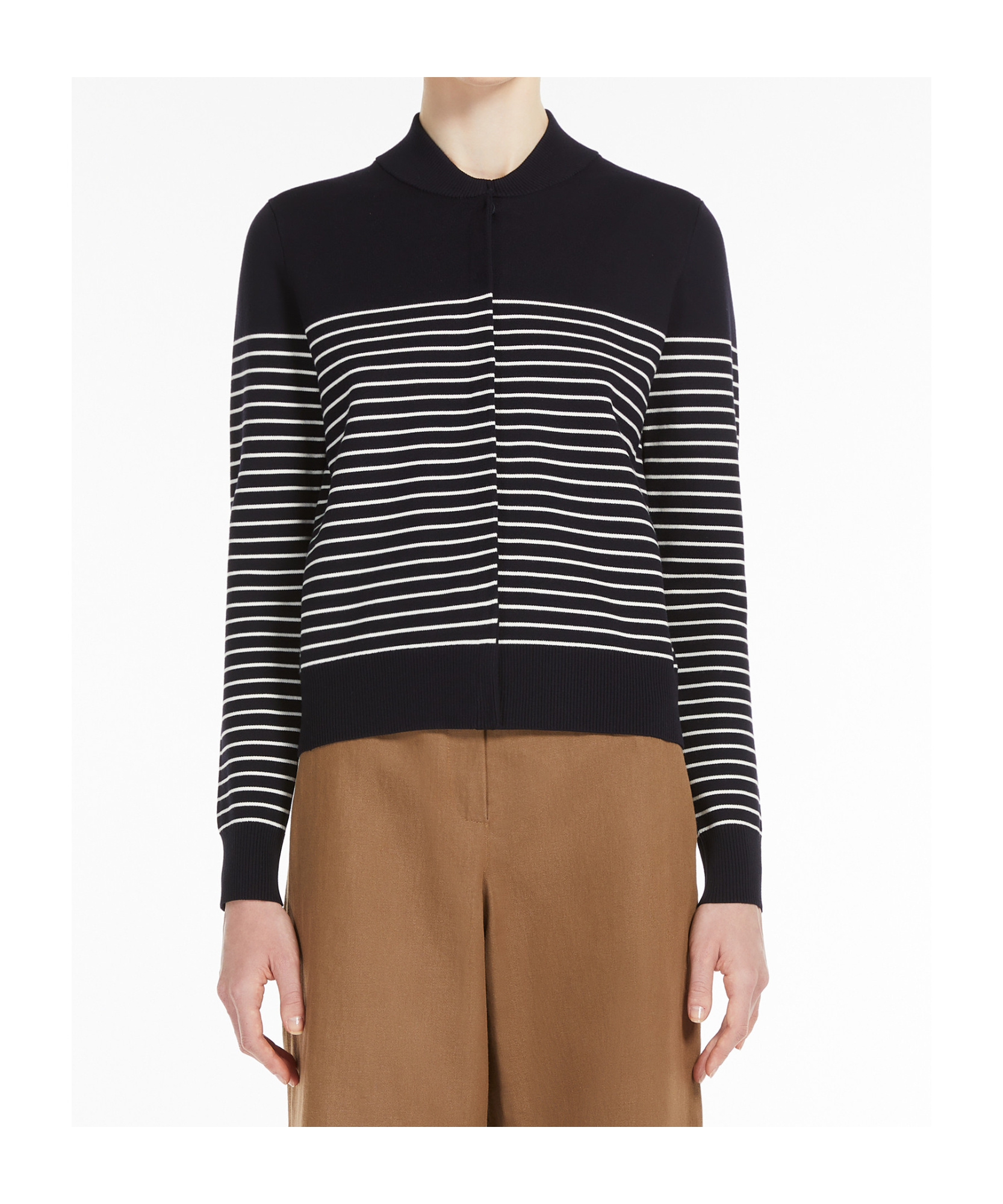 Shop Max Mara Jacquard Viscose Cardigan In Black