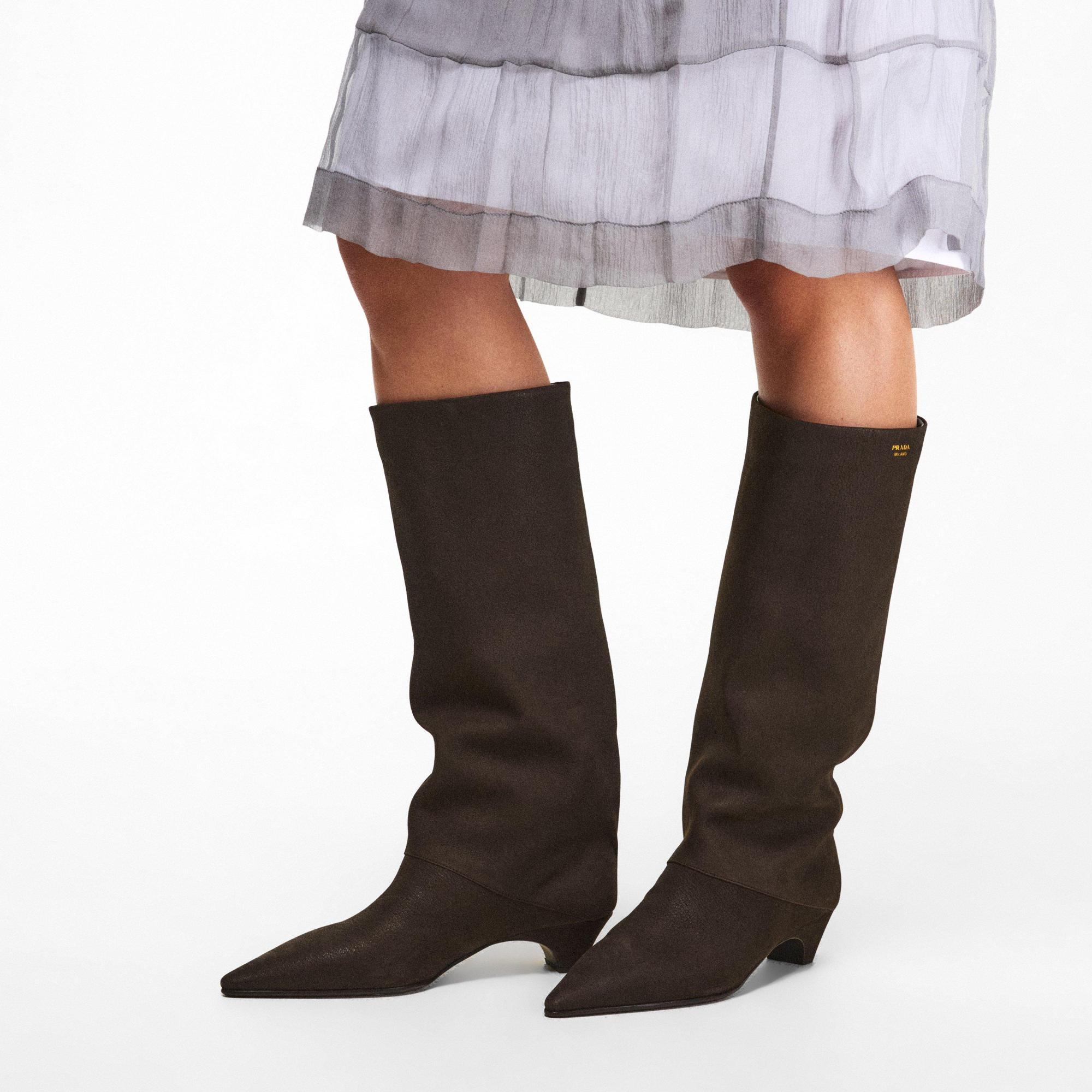 Prada Slouch Boot Ld62 In Black