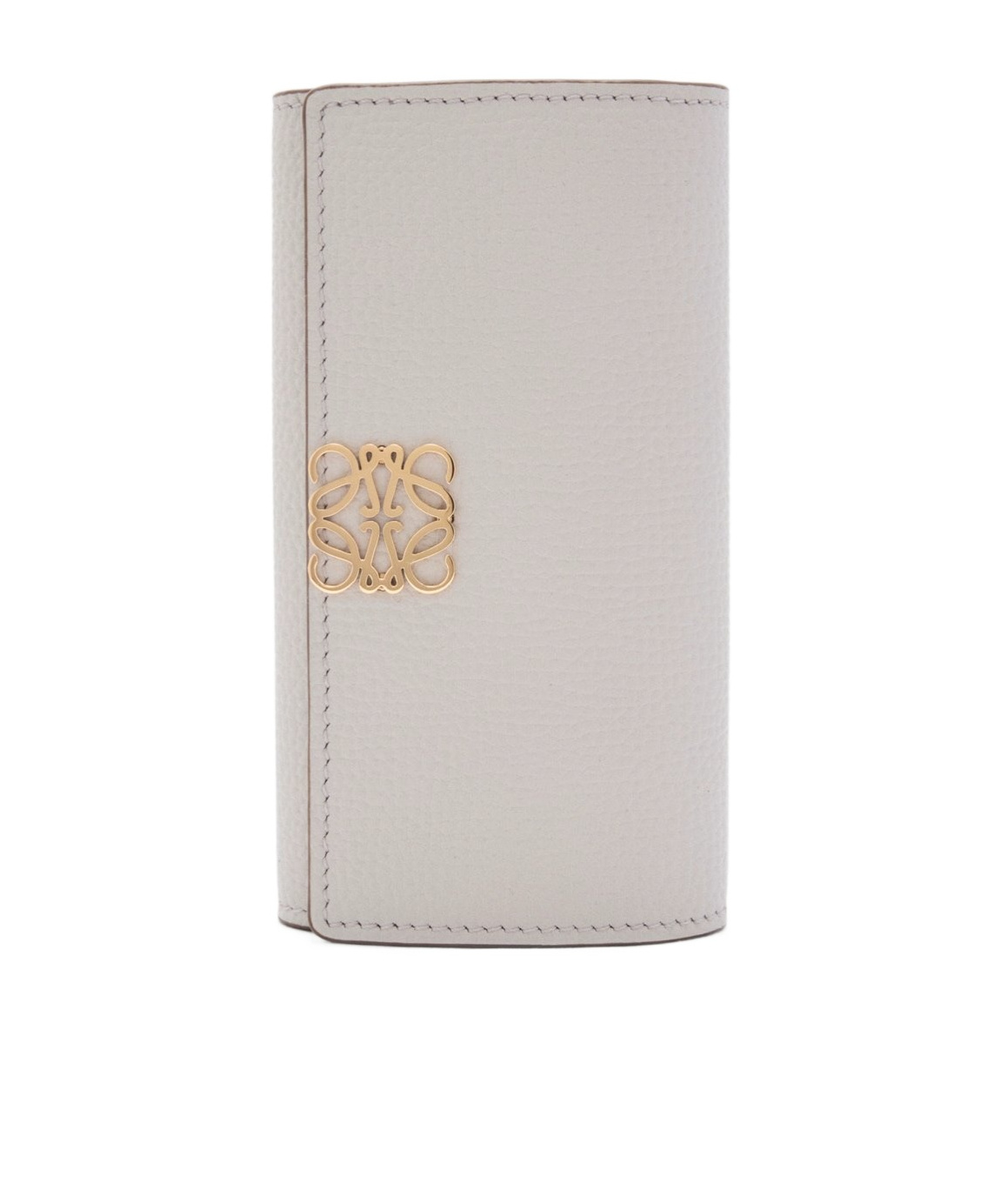 Loewe Anagram Key Case In Pebble Grained Calfskin In Neutral
