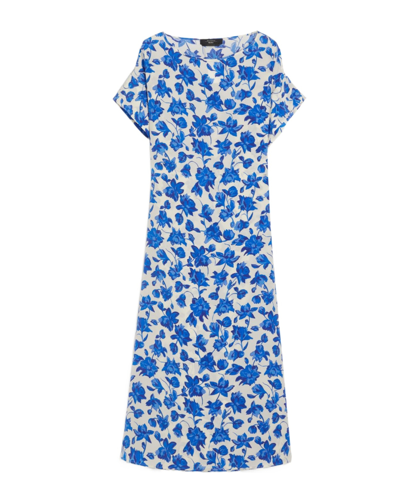 Weekend Max Mara Round-collar Short-sleeve Dress In Blue