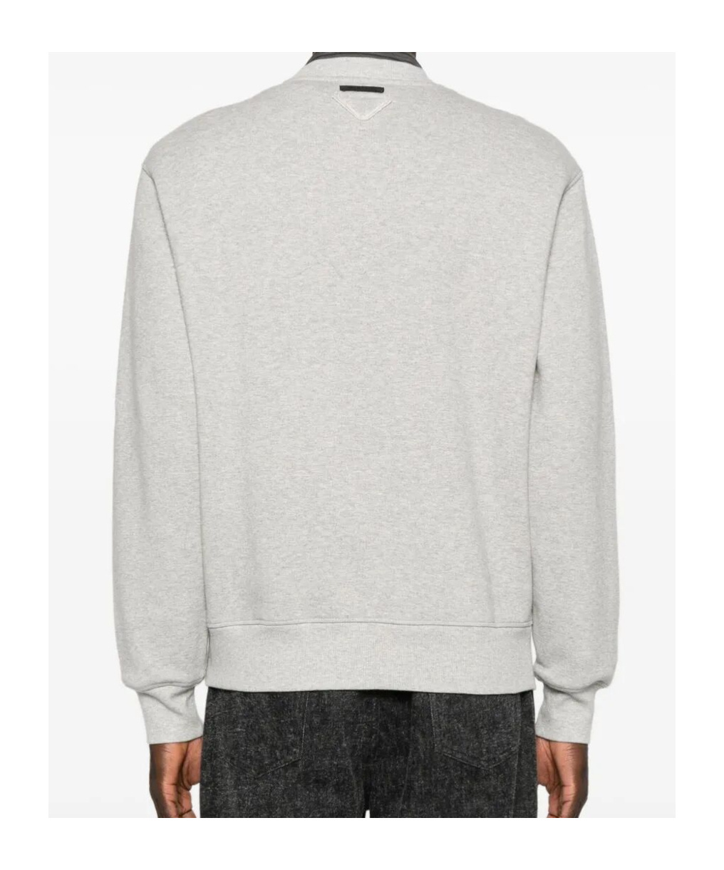 Prada Long-sleeved Sweatshirt In Gray