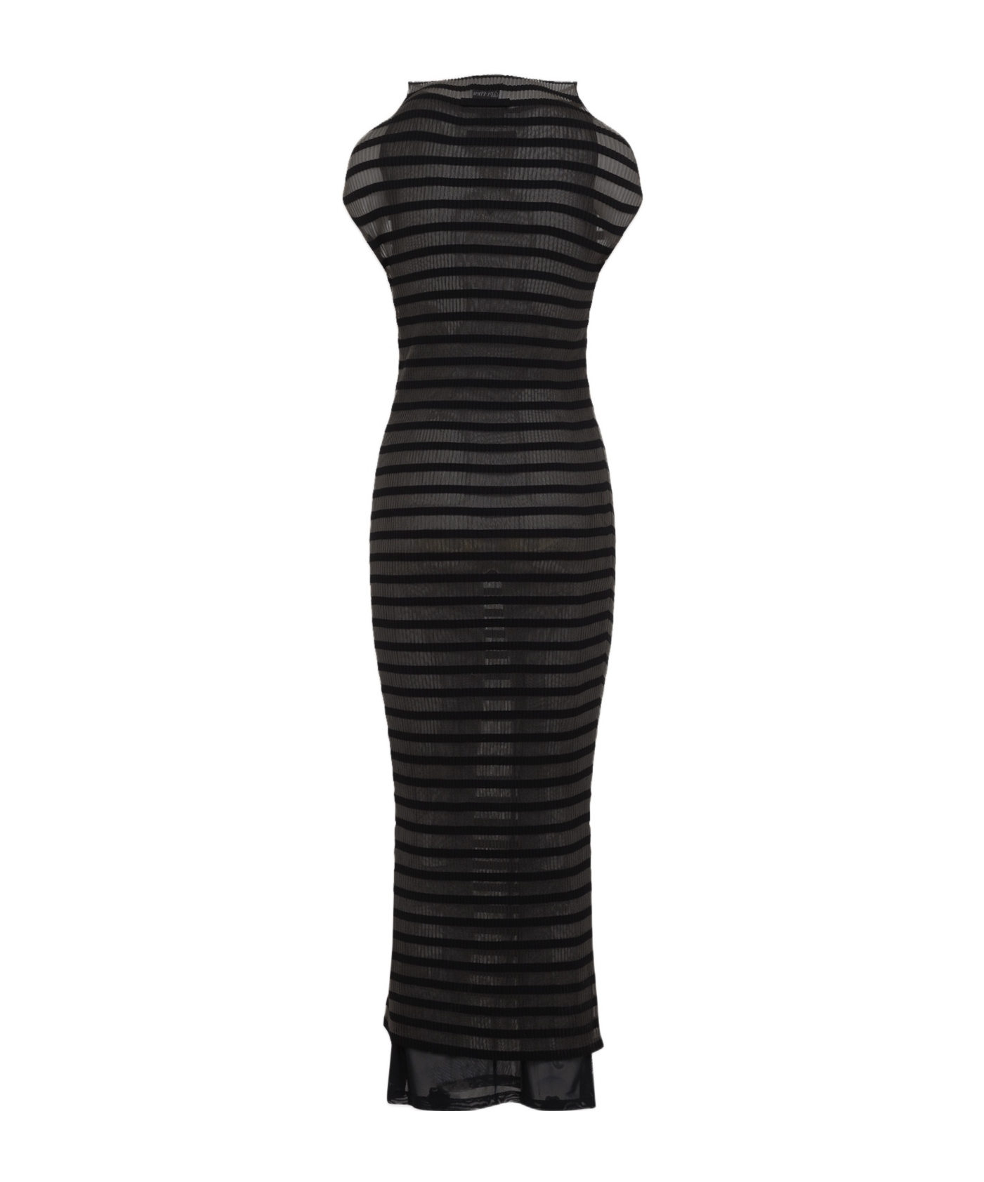 Shop Jean Paul Gaultier Striped Dress In Black