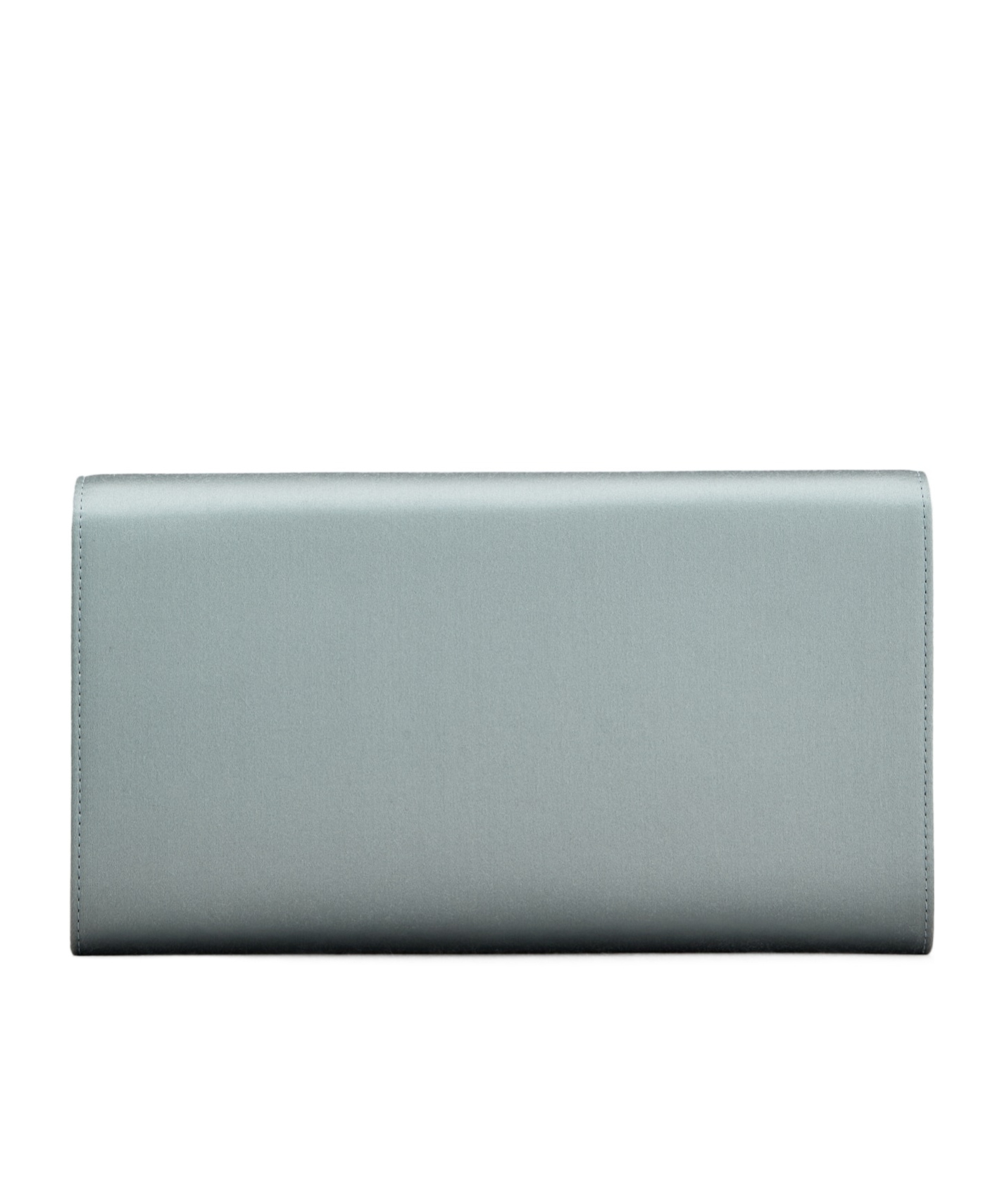 Roger Vivier Flower Buckle Envelope Flap Satin Clutch Bag In Gray