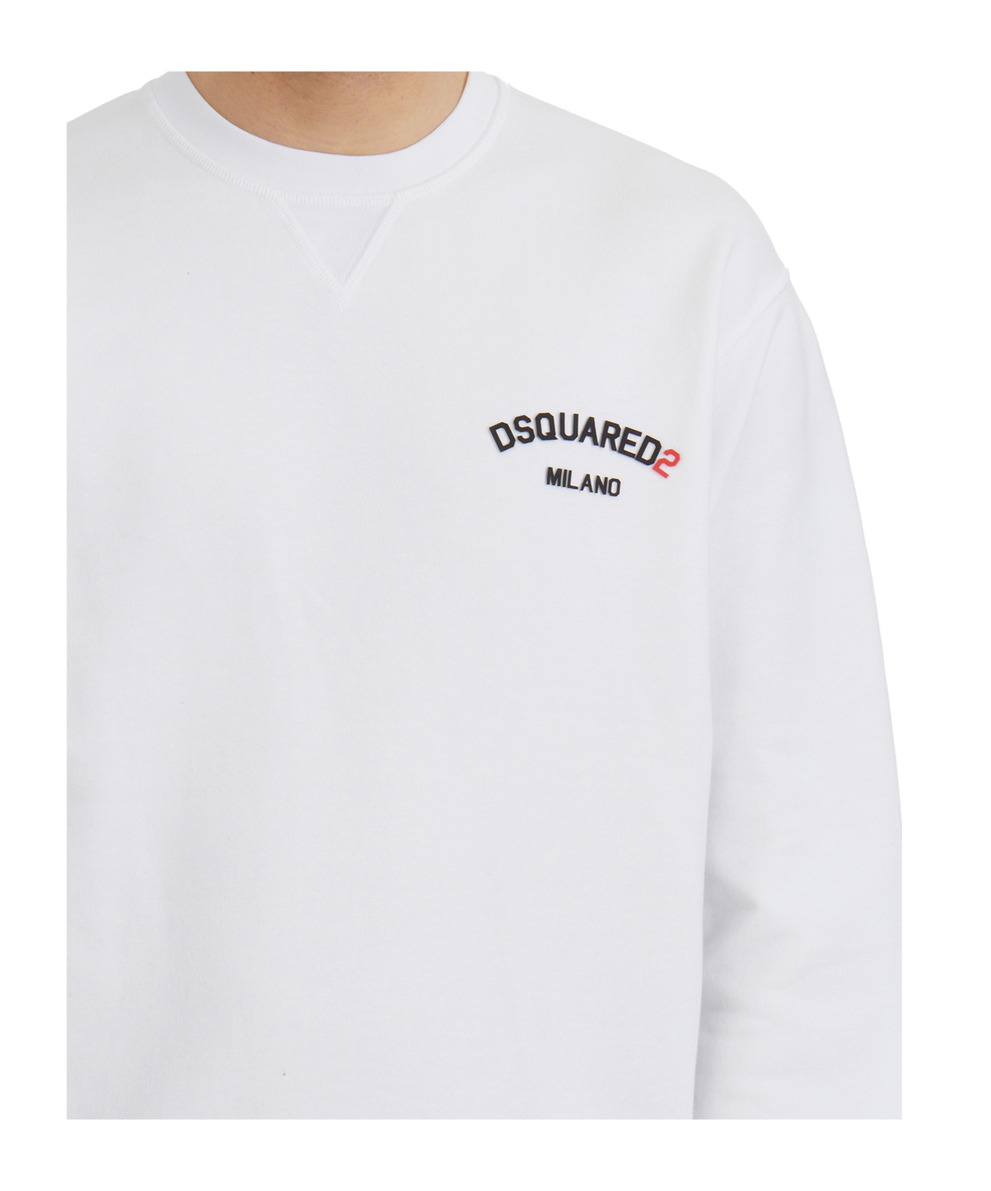 Dsquared2 Cotton Roundneck Sweatshirt In White