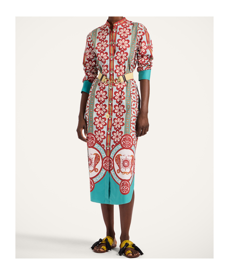 La Doublej Cotton Poplin Dress In Multi