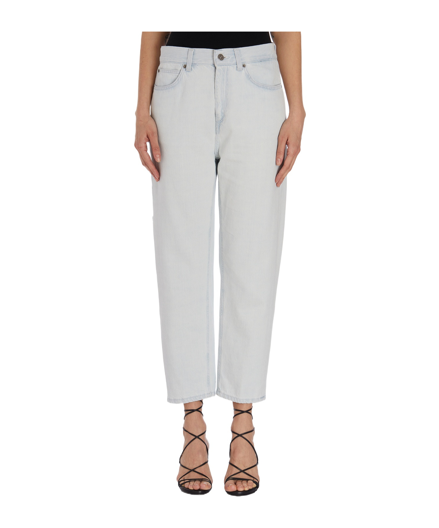 Dondup Five-pocket Denim Trousers In Gray