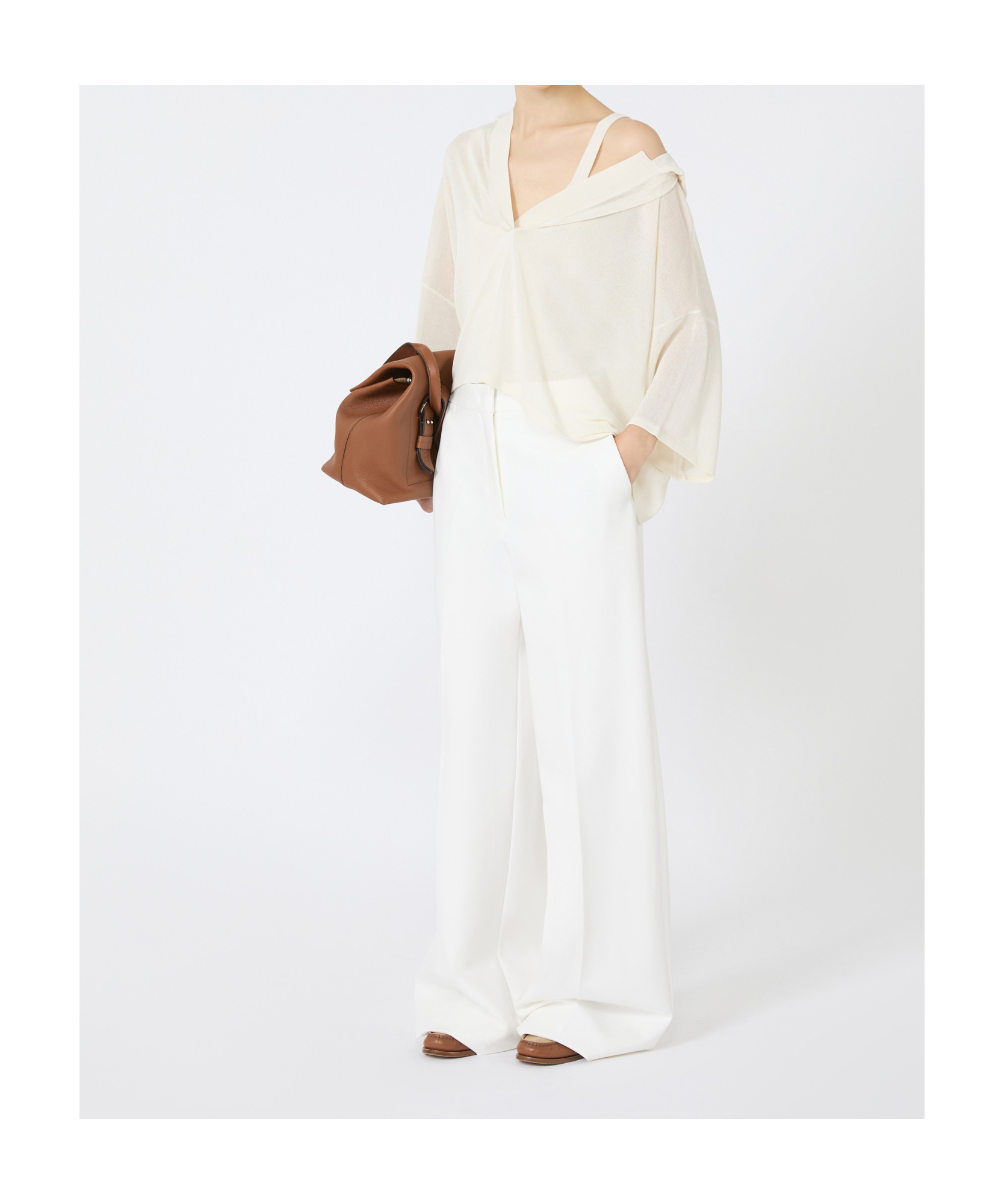 Max Mara Loose Cotton And Viscose Jumper In White