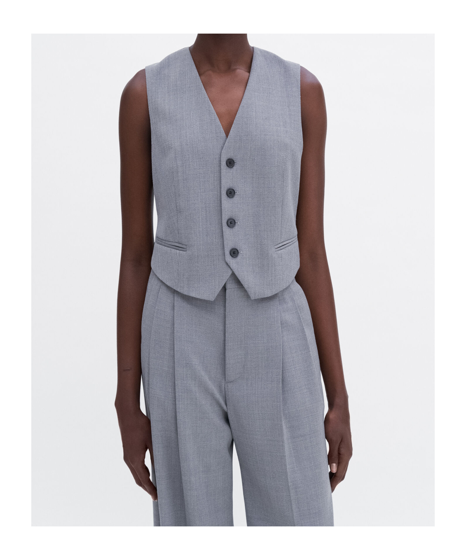 Shop Filippa K Tailored Waistcoat In Gray