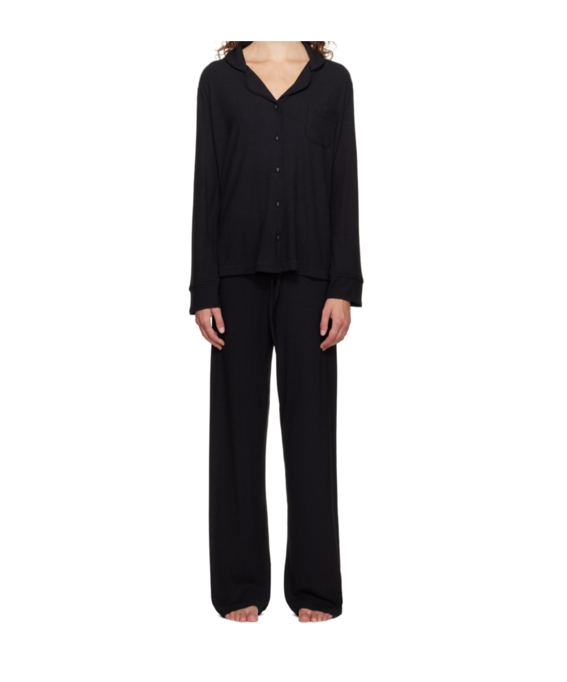 Skims Soft Lounge Pajamas Set In Black